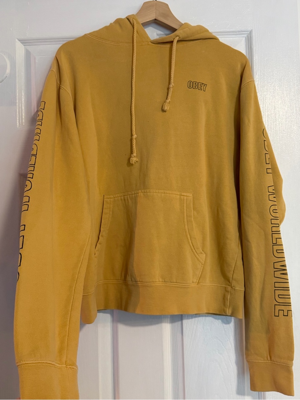 Vintage Obey Mustard Yellow Hoodie